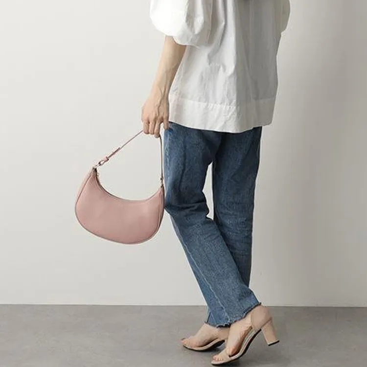 CELINE AVA Smooth Cow Leather Shoulder Bag Handbag Shoulder Bag Women's Vintage Pink Red-4