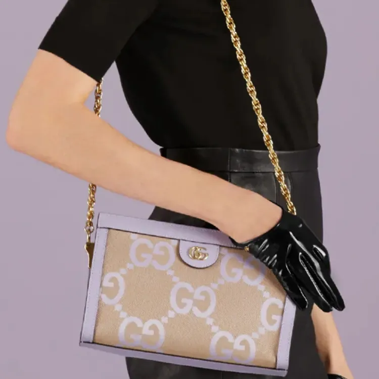 GUCCI Ophidia Canvas With Leather Crossbody Bag, Shoulder Bag Women's-4