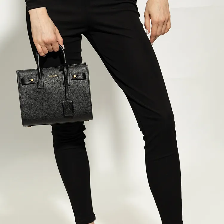 SAINT LAURENT SAC DE JOUR Cow Leather Shoulder Bag Crossbody Bag Handbag Women's Black-4
