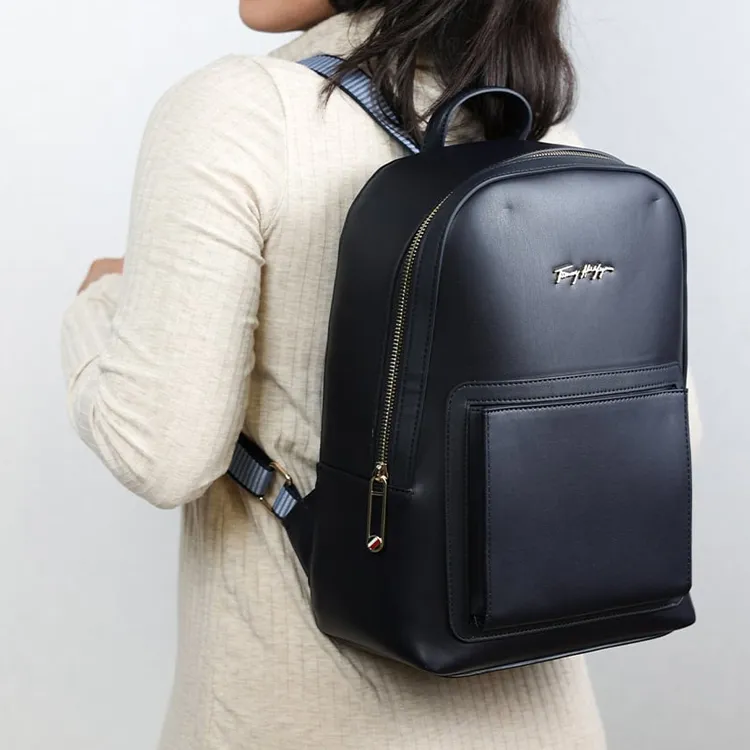 Tommy Hilfiger Artificial Leather Polyurethane Backpack Women's Blue-2