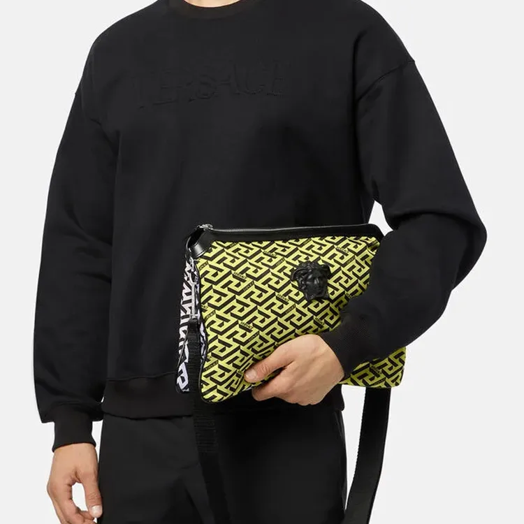 VERSACE Polyamide Shoulder Bag Men's Yellow-4