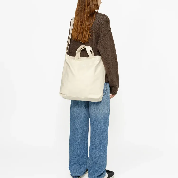 Stussy Cotton Canvas Handbag, Shoulder Bag, Crossbody Bag Unisex Natural-3