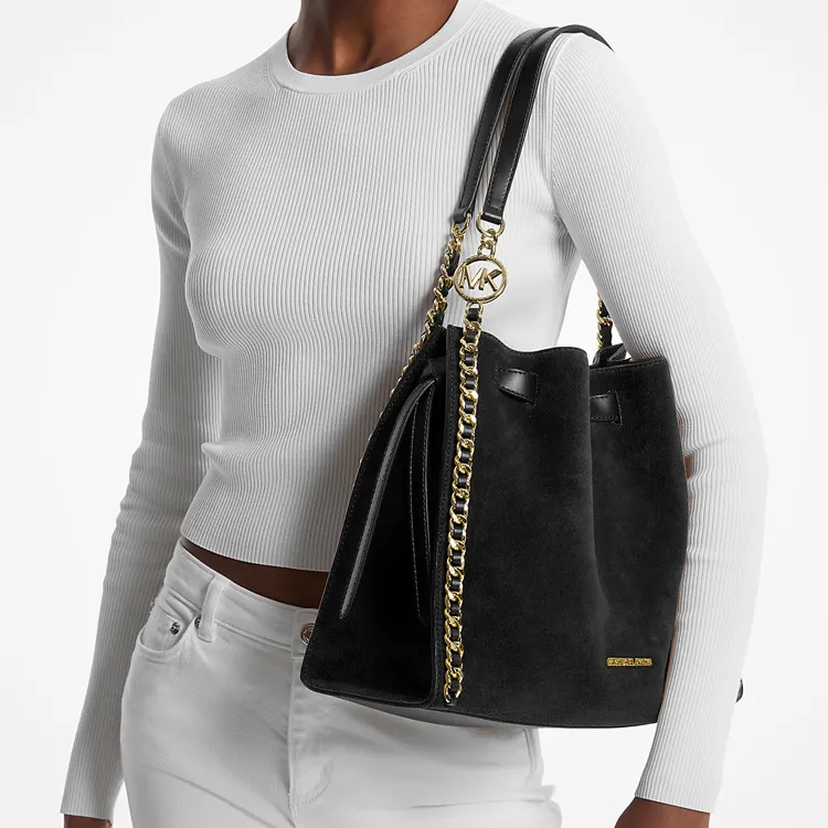 MICHAEL KORS Suede One Shoulder Handbags Women's Black-3