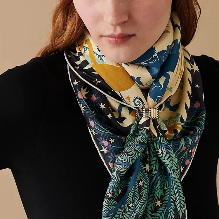 HERMES Scarf Buckle Women's Silver-1