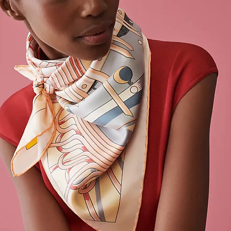 HERMES Silk Scarves Women's Yellow-4