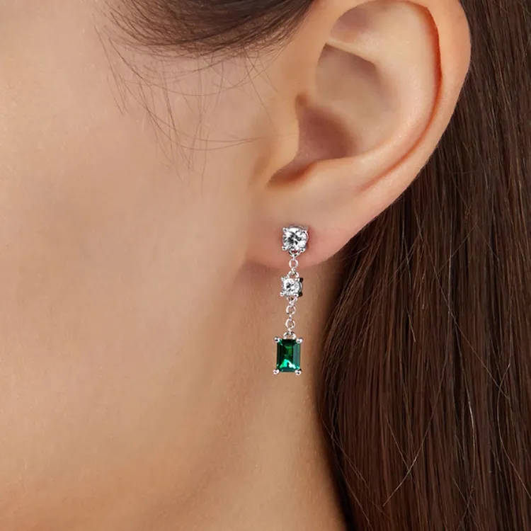 CHIARA FERRAGNI Brass Zircon Earrings Women's Silver-1