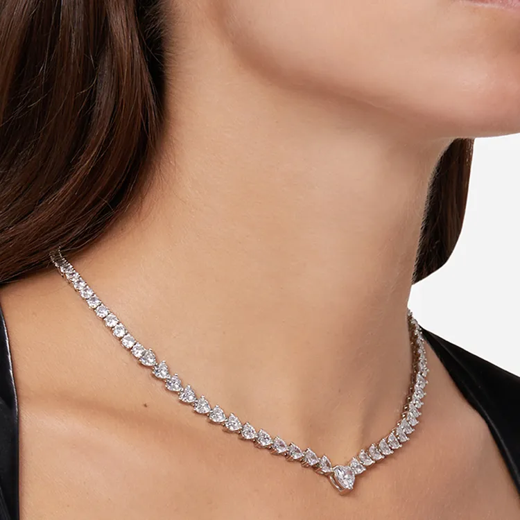 CHIARA FERRAGNI Brass Zircon Necklaces Women's Silver-2