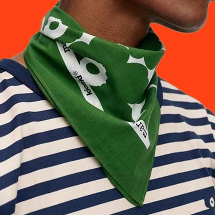 Marimekko Cotton Silk Scarves Men's Green-2