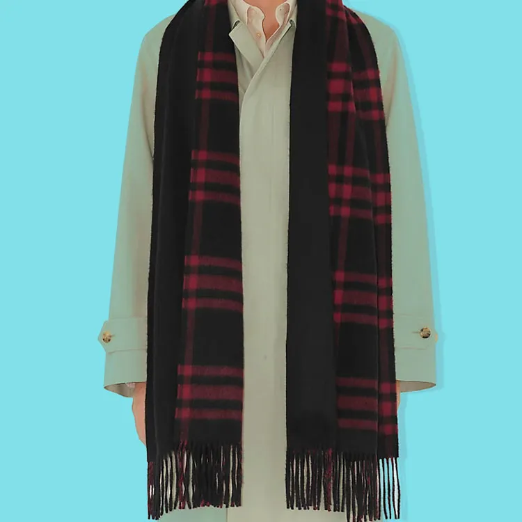 Burberry Cashmere Knit Scarves Unisex Red-3