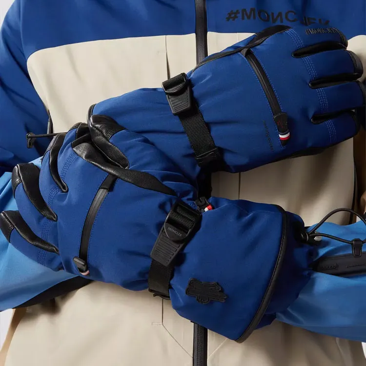 Moncler Nylon Gloves Men's Blue-2