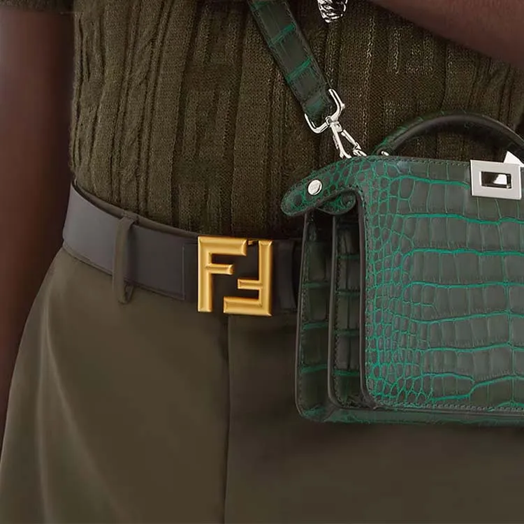 FENDI Ff Buckled Rounded Reversible Belt-2