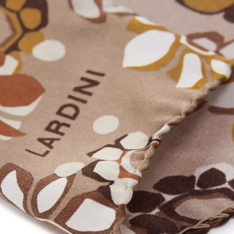 LARDINI Mulberry Silk Silk Scarves Men's Light Coffee-2