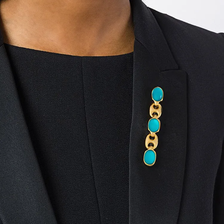 GUCCI Pre Owned Link And Lucite Brooch-2