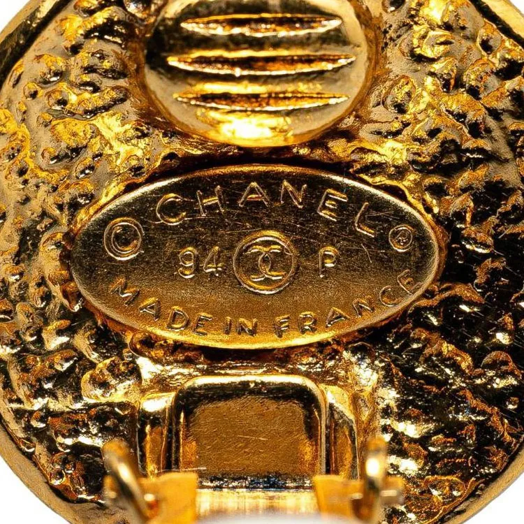 CHANEL 1994 Plated Cc Clip On Earrings Costume Earrings-2