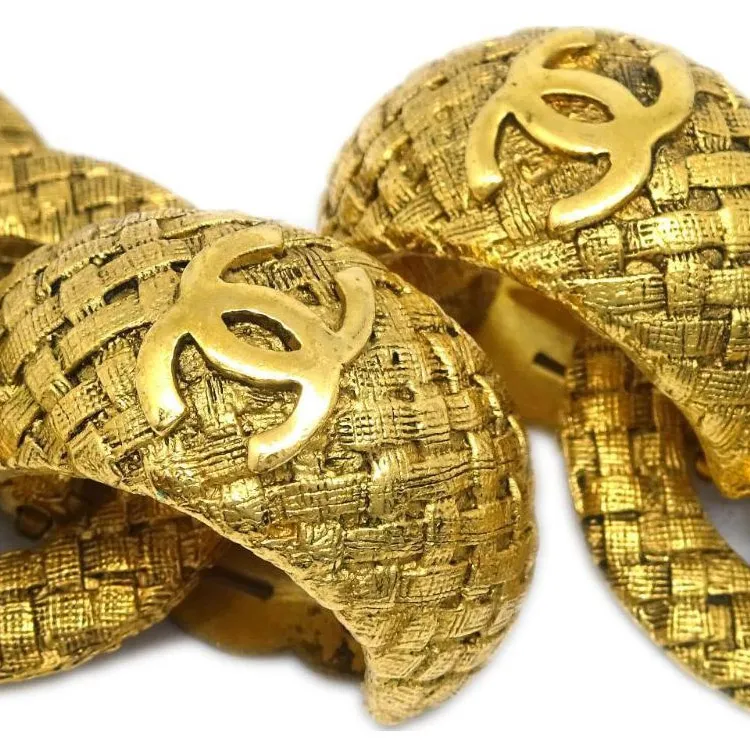 CHANEL Pre-Owned 1994 Tweed-effect Dangle Clip-on Earrings-2