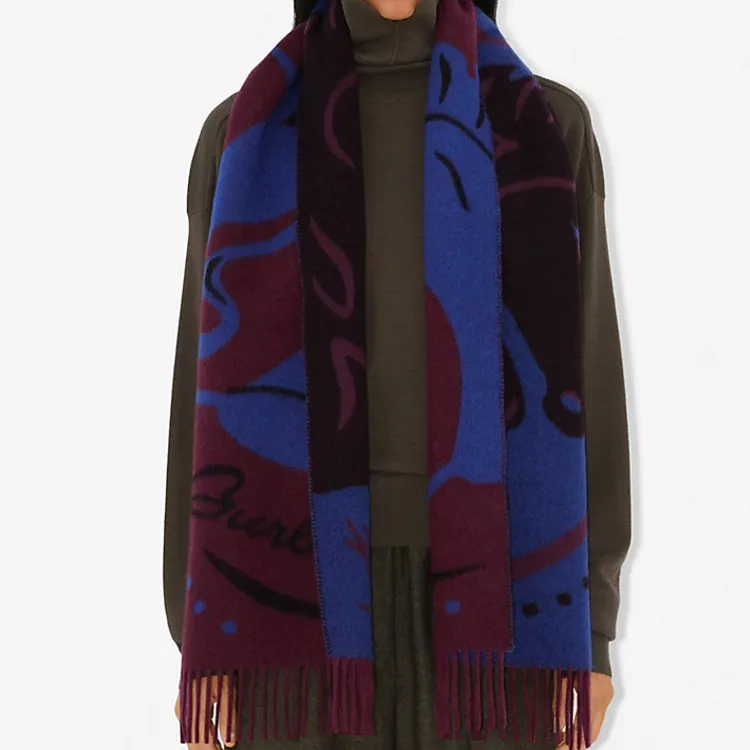 Burberry Mirrored Horse Cashmere Scarf-5