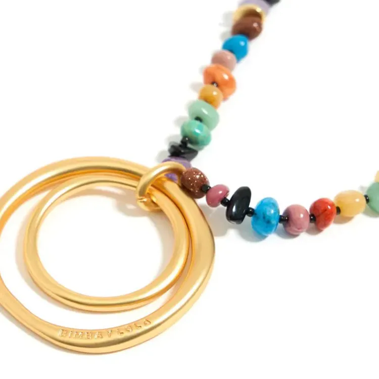 Bimba Y Lola Gemstone detail Ring pendant Necklace-2