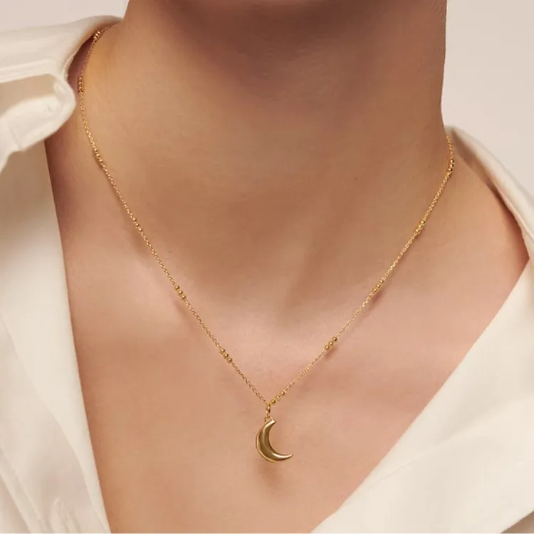 Monica Vinader 925 Sterling Silver Necklaces Women's Gold-2