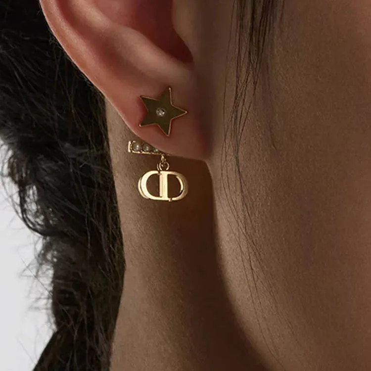 DIOR Metal Earrings Women's Gold-3