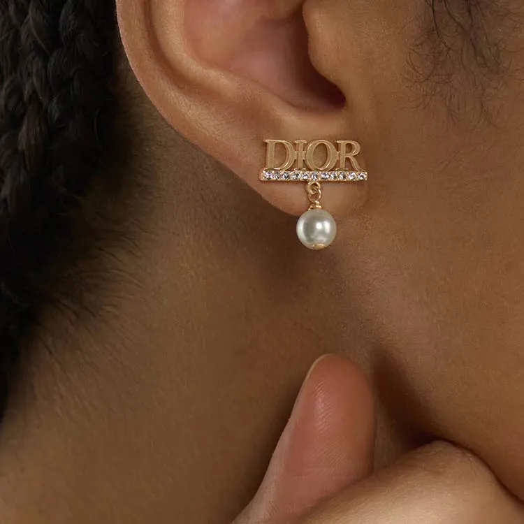 DIOR Metal Earrings Women's Gold-3