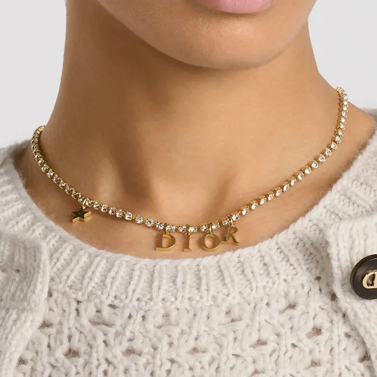 DIOR Metal Necklaces Women's Gold-3
