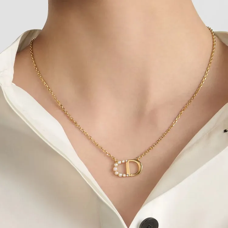 DIOR Metal Necklaces Women's Gold-2