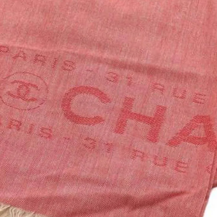CHANEL Cashmere Shawls Women's Red-1