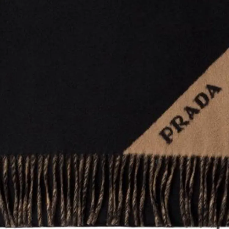 PRADA Cashmere Knit Scarves Women's Black-1