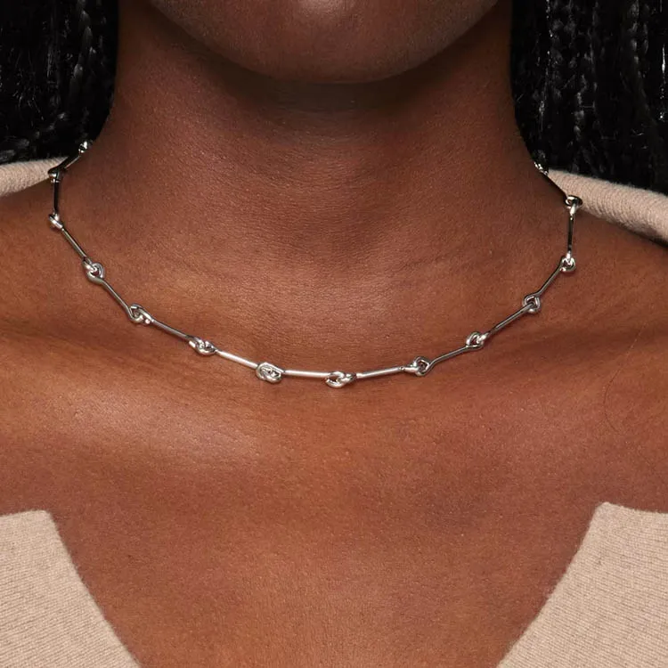 Laura Lombardi Brass Necklaces Women's Silver-2