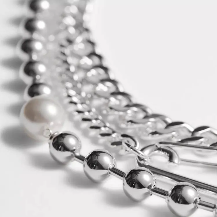 Other Stories Brass Necklaces Women's Silver-1