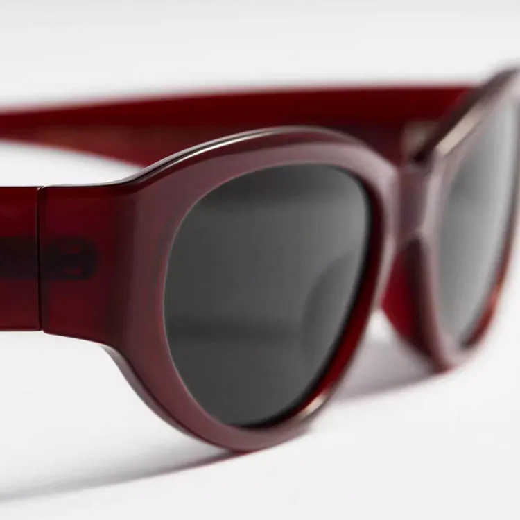 Other Stories Plastic Metal Polymethyl Methacrylate Oval Sunglasses Women's Burgundy-2