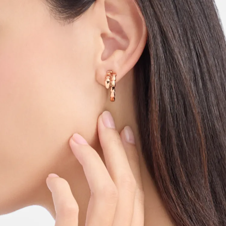 BVLGARI 18K Rose Gold Earrings Women's-2