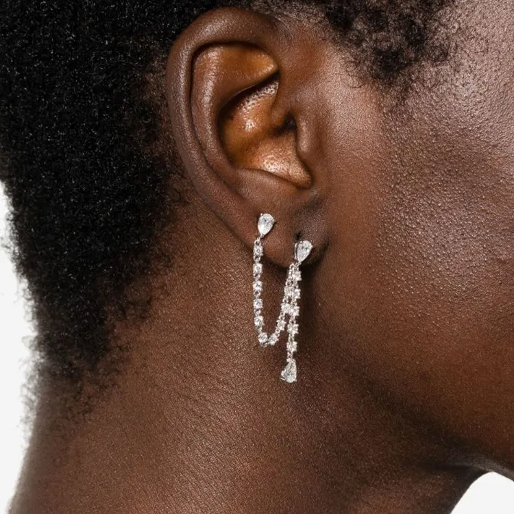 Anita Ko 14K White Gold Diamond Drop Earring-1