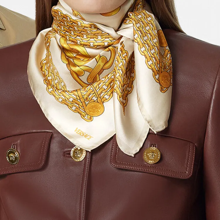 VERSACE Chain Link-print Scarf-2