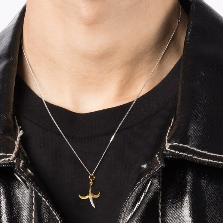True Rocks Two tone Banana charm Necklace-2