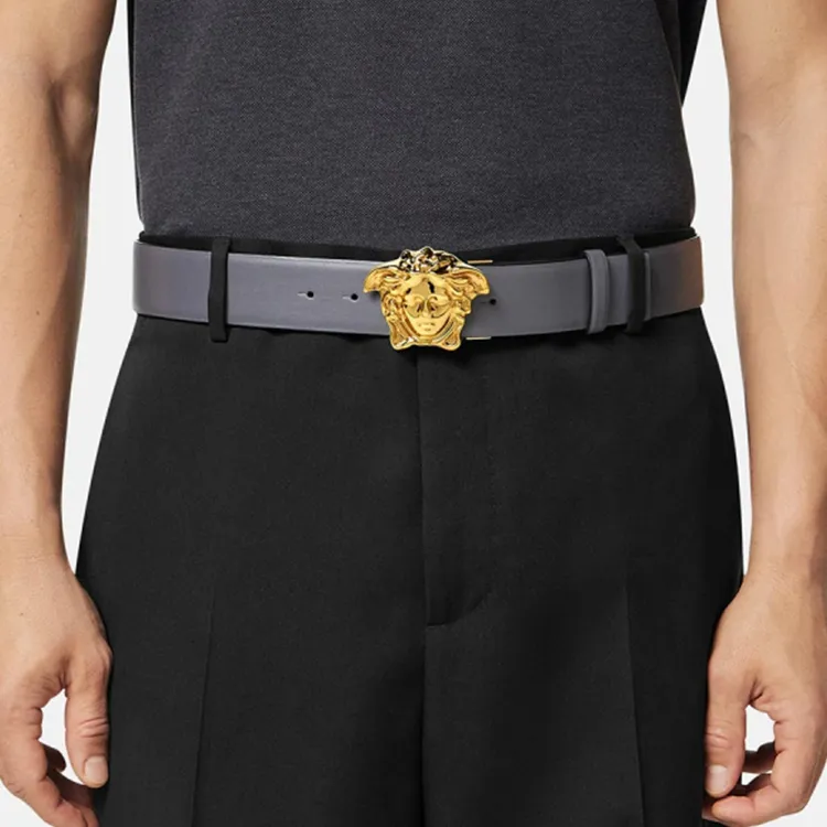 VERSACE La Medusa Reversible Leather Belt-2