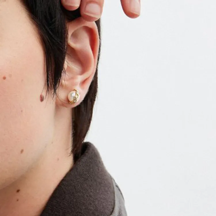 COACH Pearl Embellished Stud Earrings-1