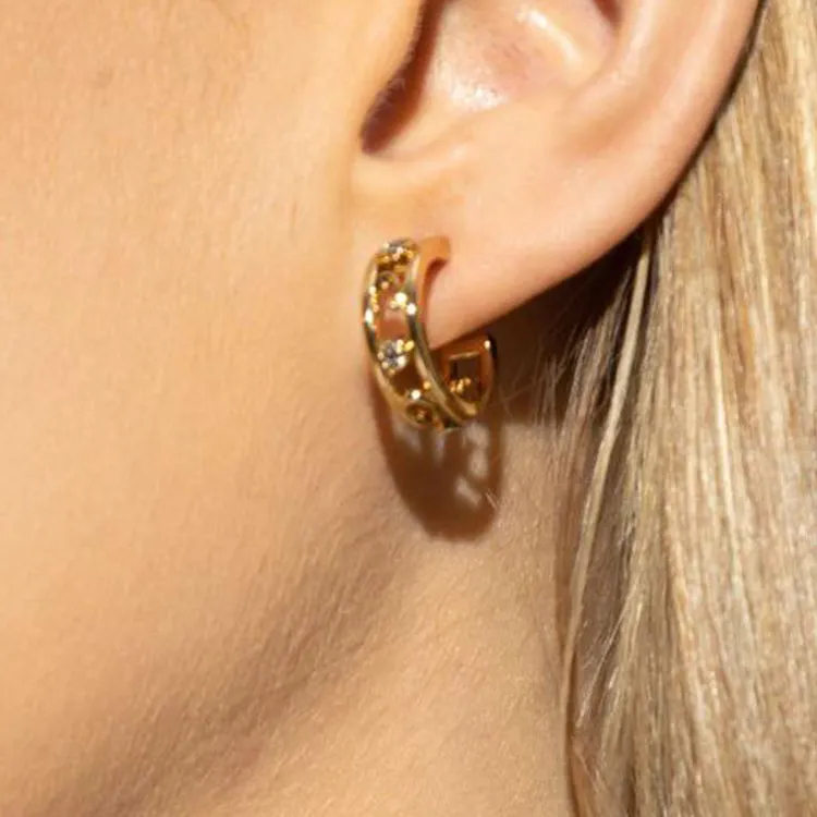 COACH Logo Detailed Embellished Earrings-2