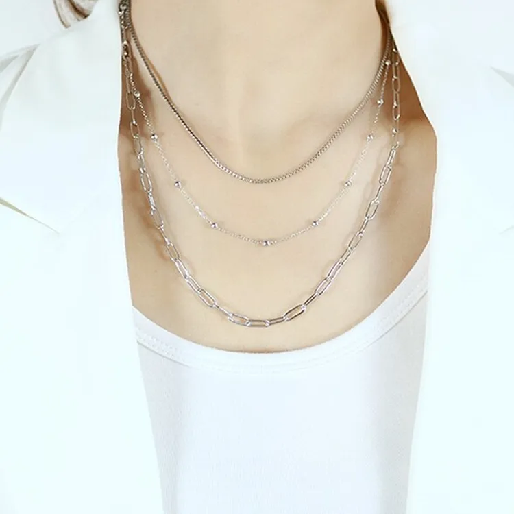 COACH 316L Medical Steel Necklaces Women's Silver-2
