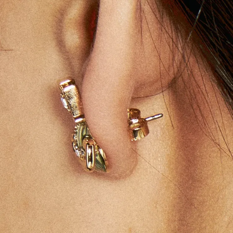 Vivienne Westwood Brass, Crystal Earrings Women's Green-3