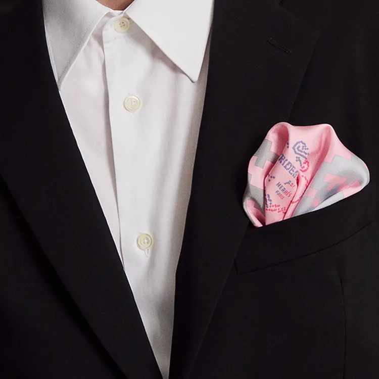 HERMES Vintage Mulberry Silk Silk Silk Scarves Unisex Pink-1
