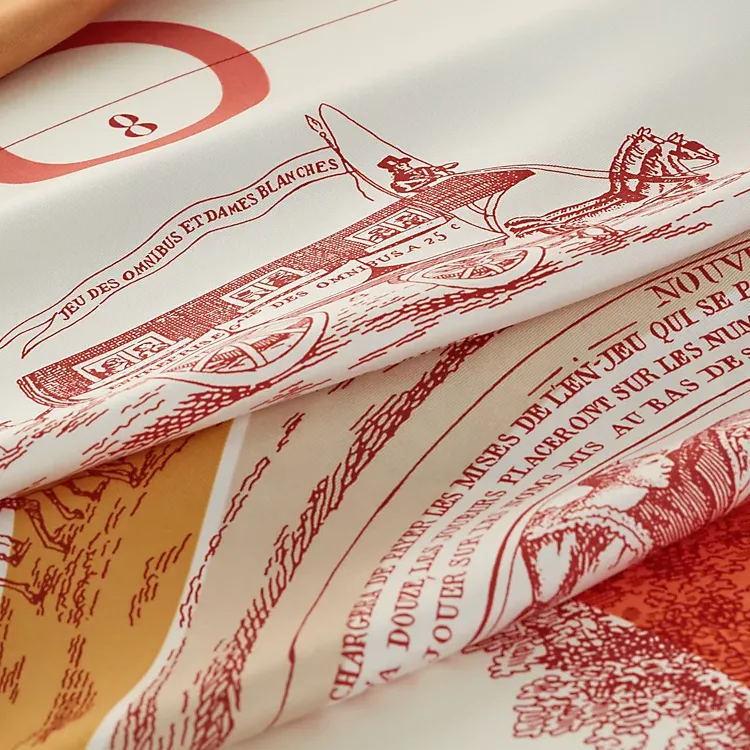 HERMES Silk, Mulberry Silk Scarves Women's Caramel-1
