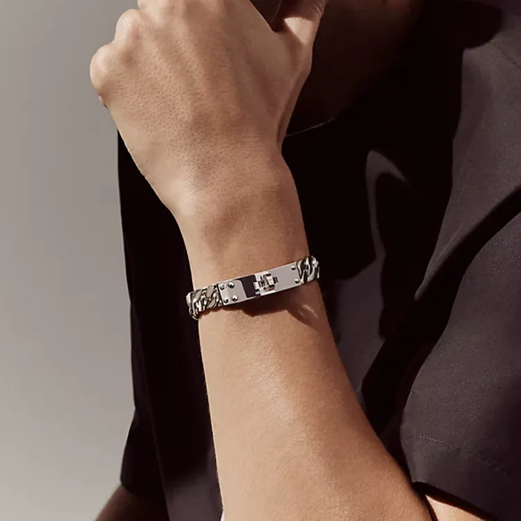 HERMES 925 Sterling Silver Bangles Unisex Silver-2