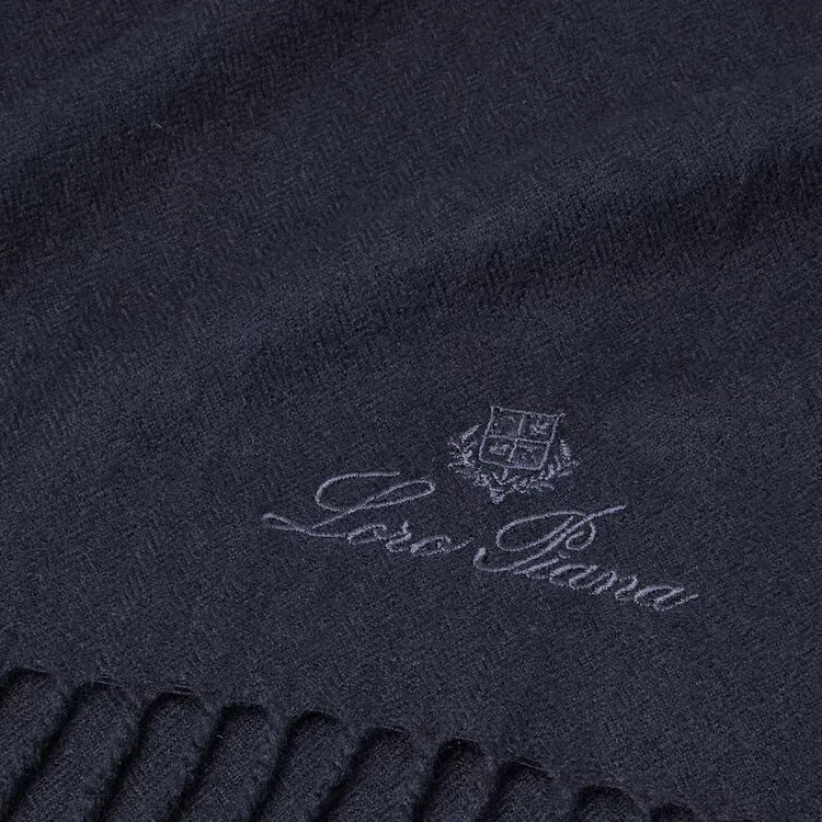 Loro Piana Logo Embroidered Scarf-1