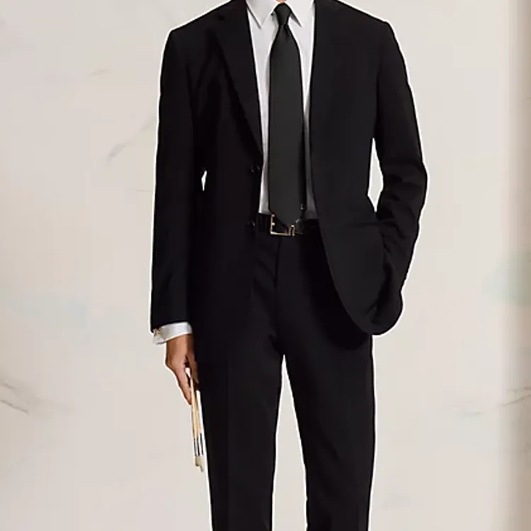 HERMES Silk Silk Ties Men's Black-1