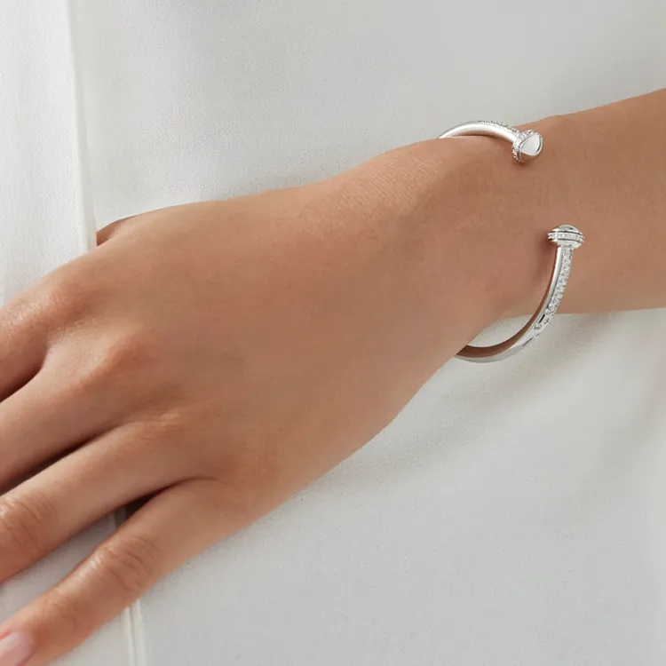 PIAGET Rhodium-Plated 18K White Gold Diamond Bangles Unisex Silver-2