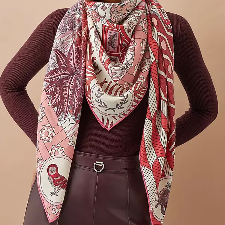 HERMES Cashmere, Silk Shawls Women's Red-1