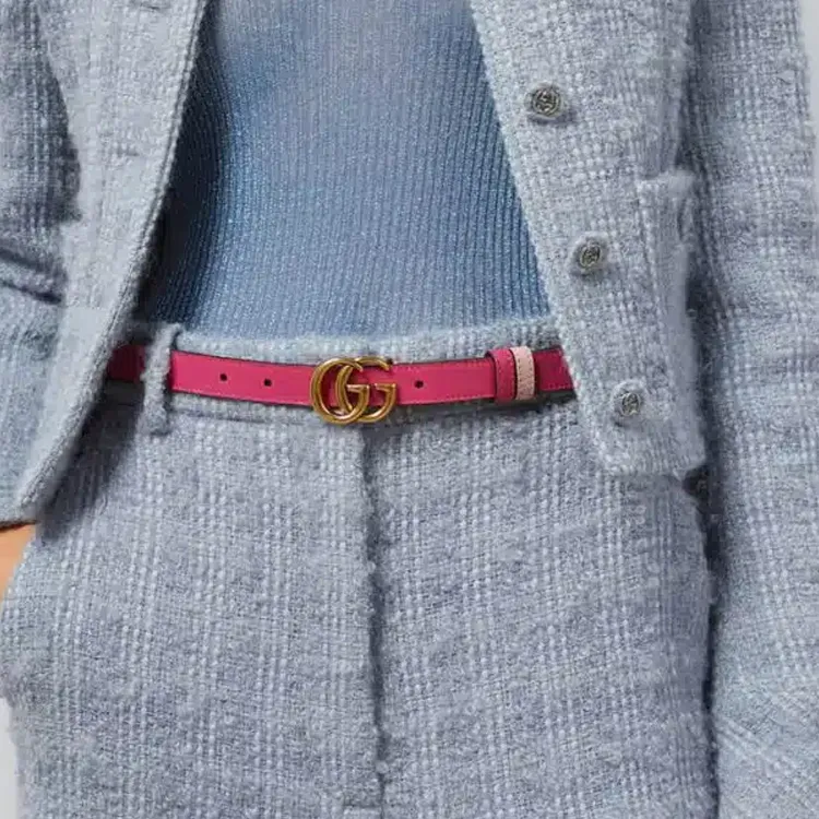 GUCCI Leather Hardware Accessories Leather Belts Unisex Light Pink Width: 2CM-4