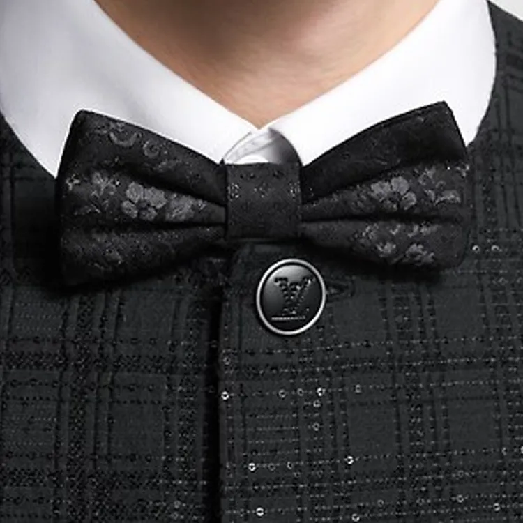 LOUIS VUITTON Mulberry Silk Ties Men's Black-2