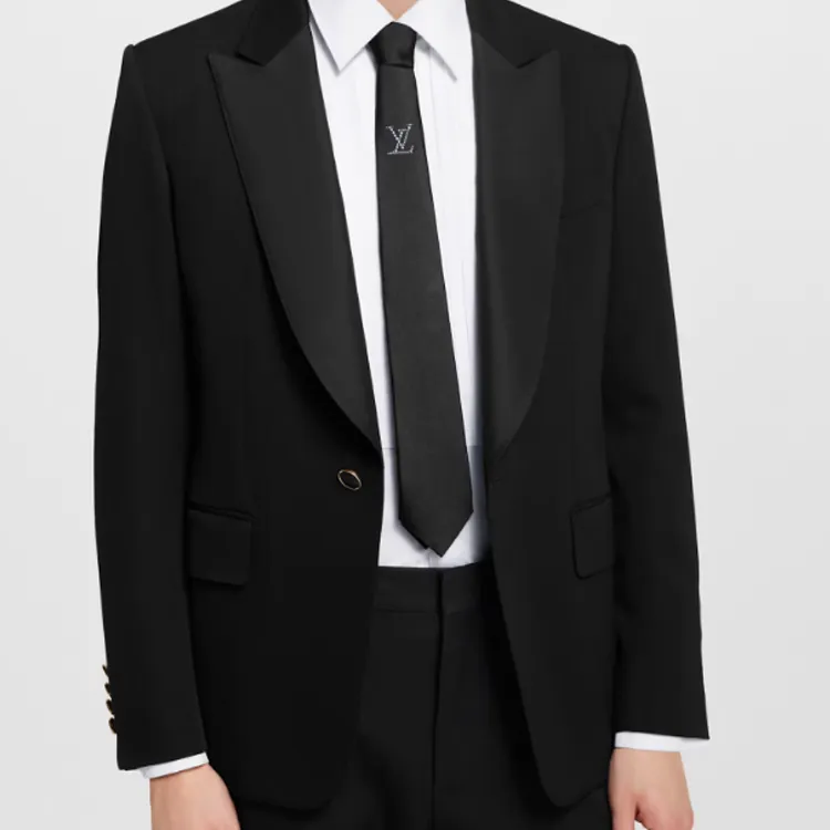 LOUIS VUITTON Mulberry Silk Bead Ties Men's Black-1